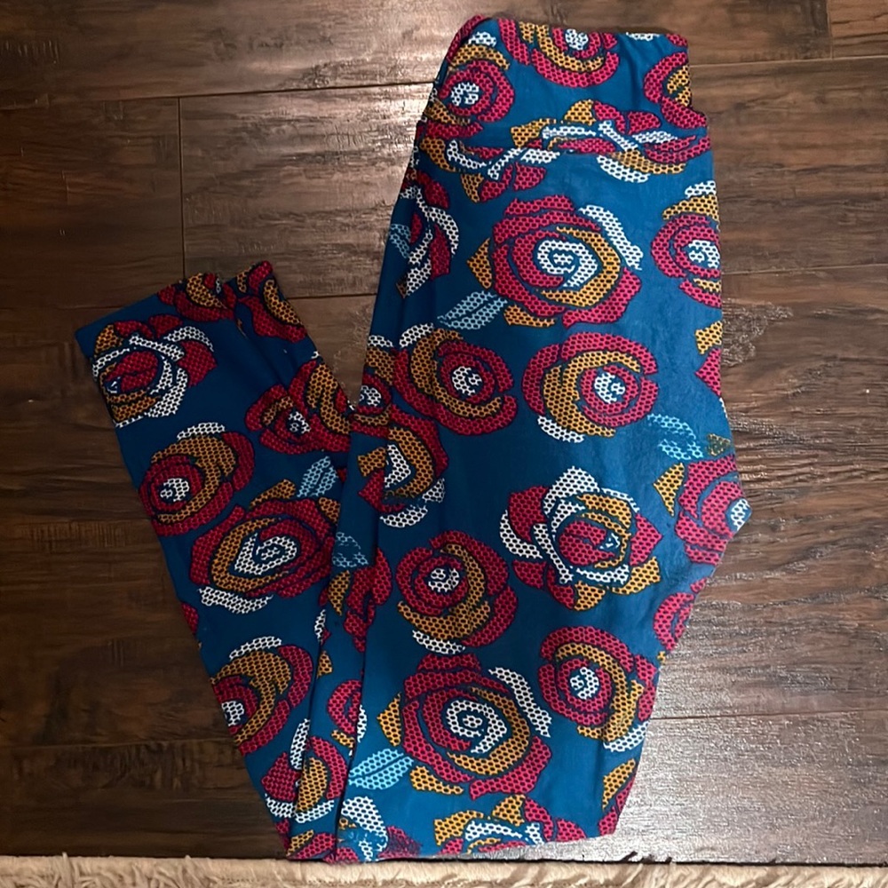 LuLaRoe digital roses leggings OS
